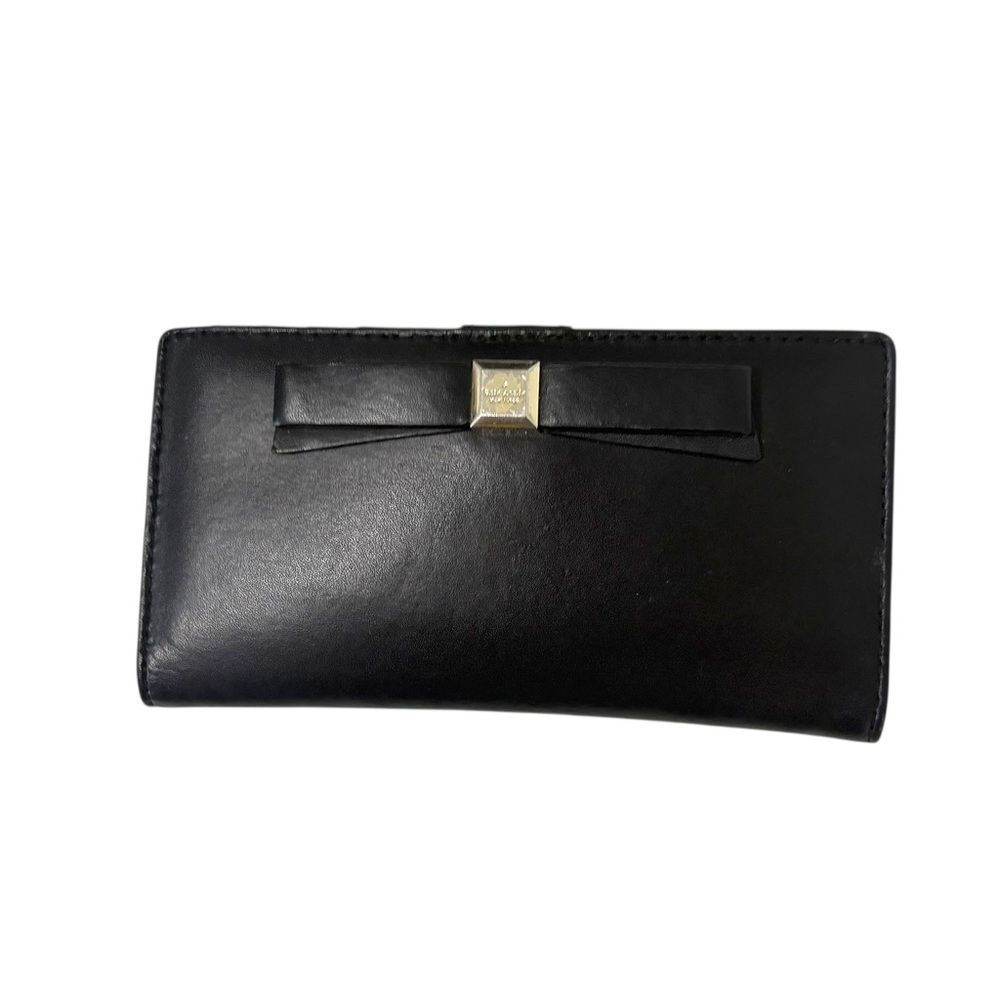 Kate Spade Black Bow Tie Wallet Snap Button